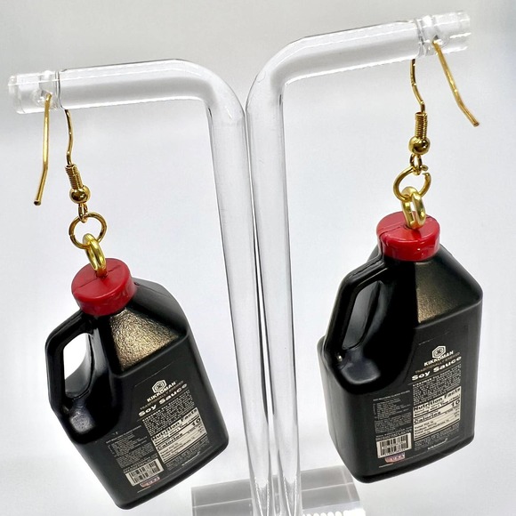 Soy Sauce Earrings - Kikkoman Earrings -Mini Brands Earrings - Statement Earring - Picture 4 of 7